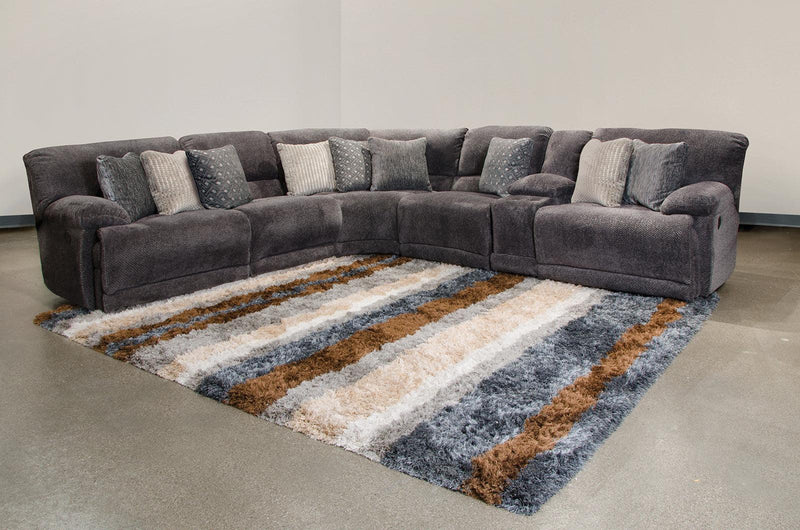 Catnapper Furniture Burbank 6pc Sectional in Smoke