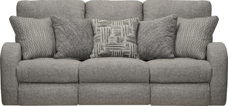 Catnapper Furniture Liam Power Headrest Power Lay Flat Reclining Sofa in Concrete/Storm