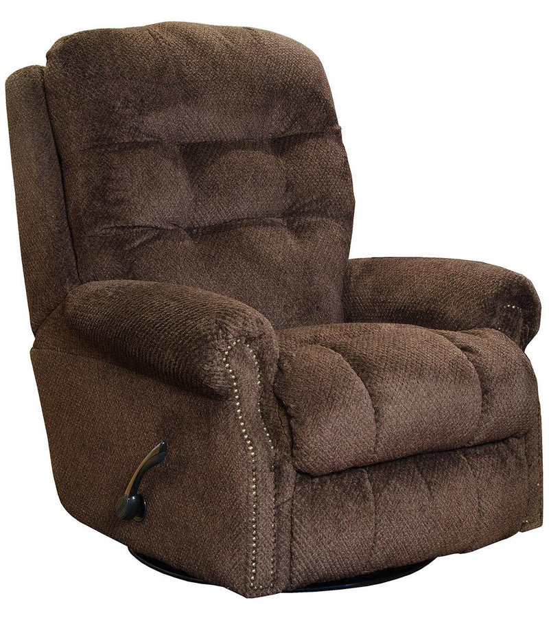 Catnapper Furniture Norwood Swivel Glider Recliner in Chocolate