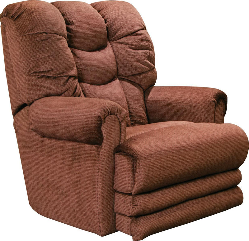 Catnapper Malone Lay Flat Recliner with Extended Ottoman in Merlot
