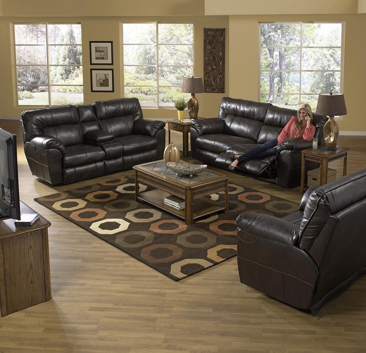 Catnapper Nolan Extra Wide Reclining Console Loveseat w/ Storage