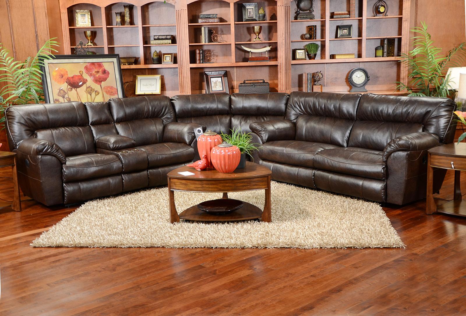 Catnapper Nolan Extra Wide Reclining Console Loveseat w/ Storage