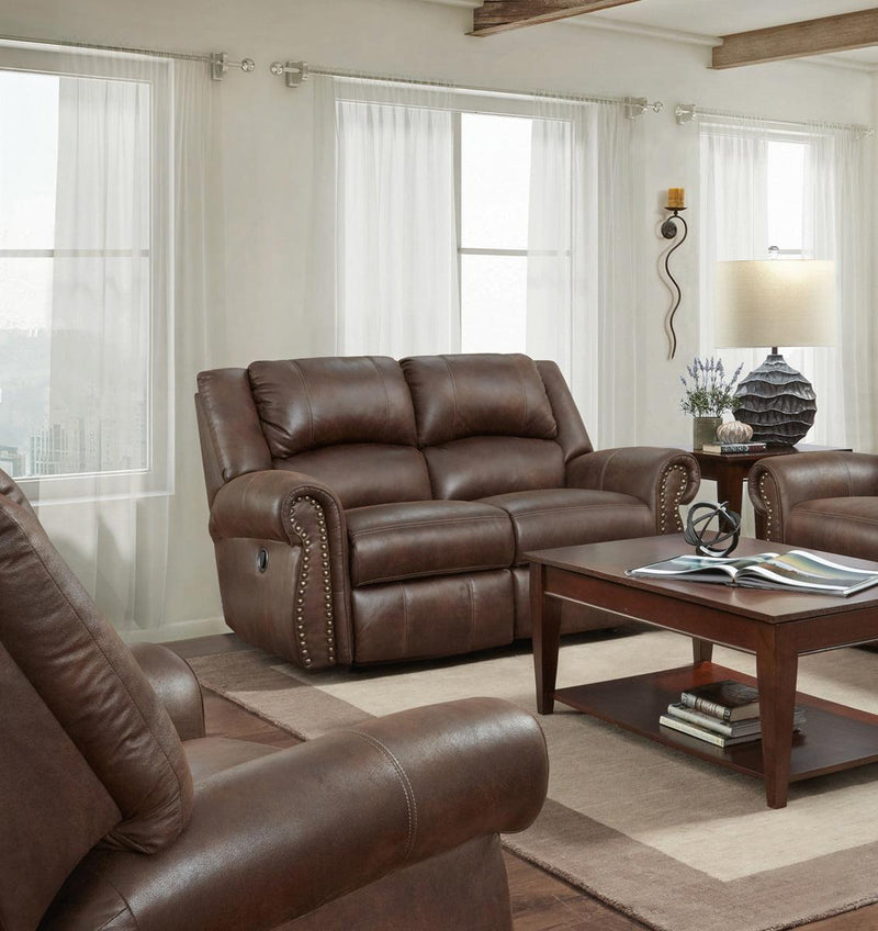 Catnapper Pickett Rocking Reclining Loveseat in Walnut 3132-2