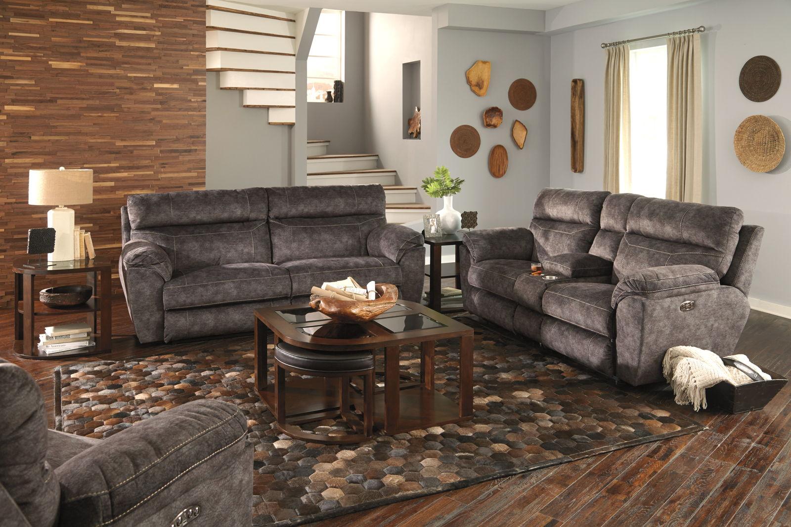 Catnapper Sedona Power Headrest Lay Flat Reclining Sofa in Smoke Catnapper Sedona Power Headrest Lay Flat Reclining Sofa in Smoke