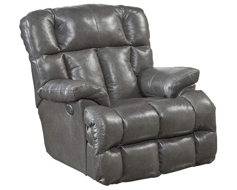 Catnapper Victor Chaise Rocker Recliner in Steel