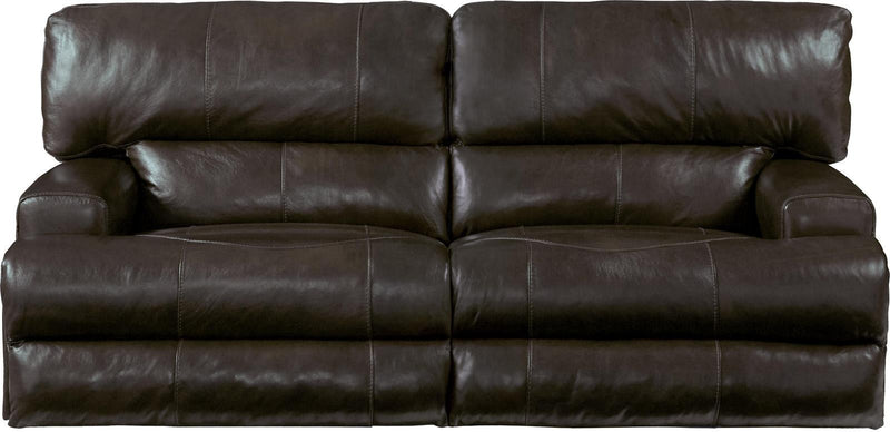 Catnapper Wembley Power Headrest Lay Flat Reclining Sofa in Chocolate