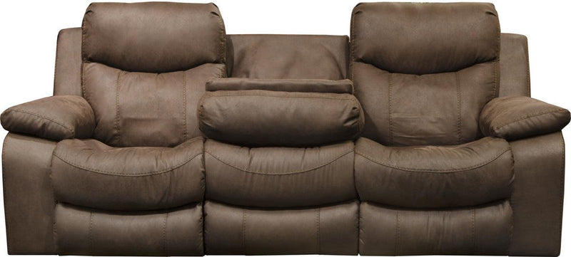 Catnapper Palmer Power Headrest w/ Lumbar Power Lay Flat Reclining Sofa in Saddle